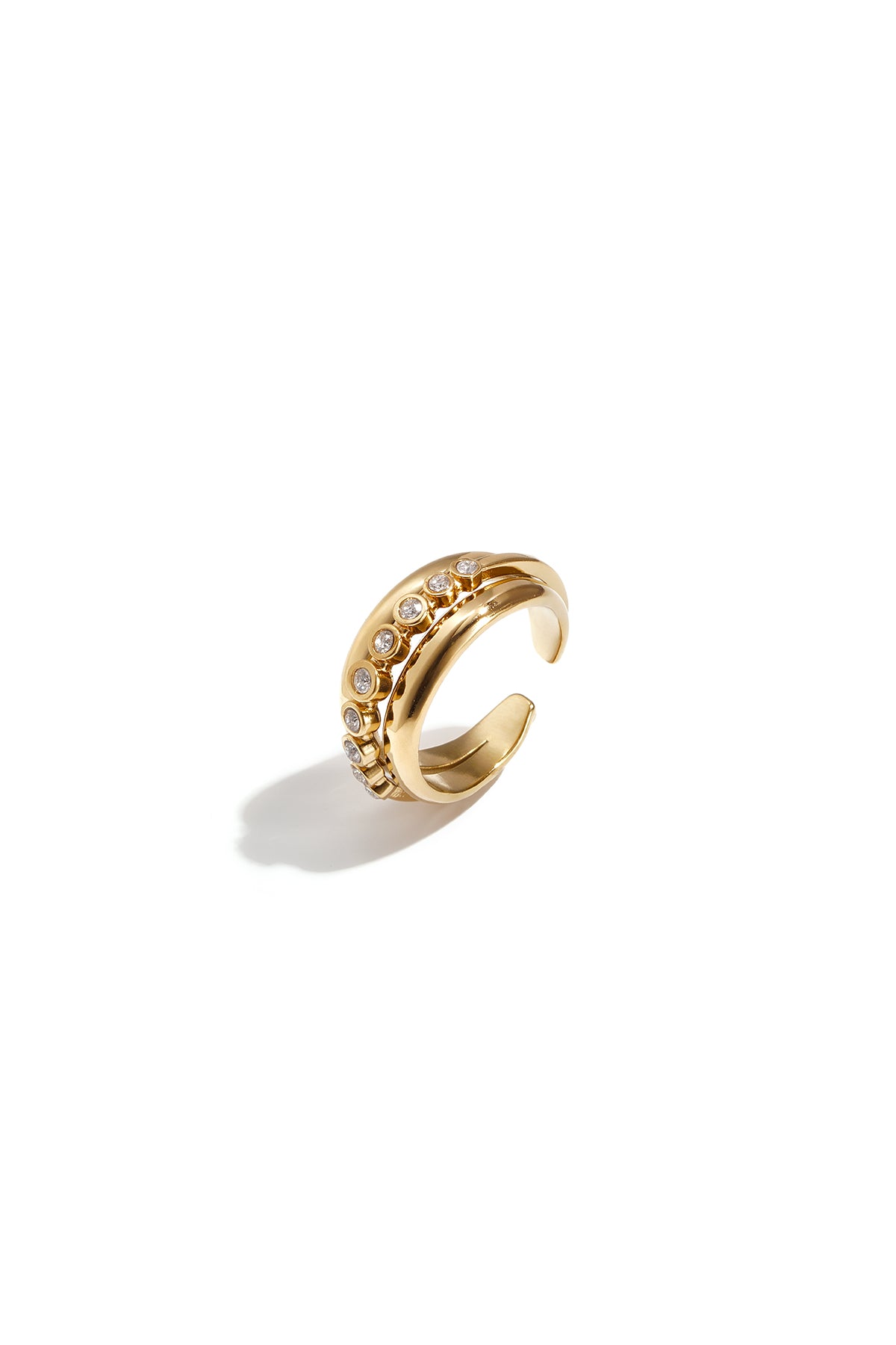 Drielaagse ring met zirkonia