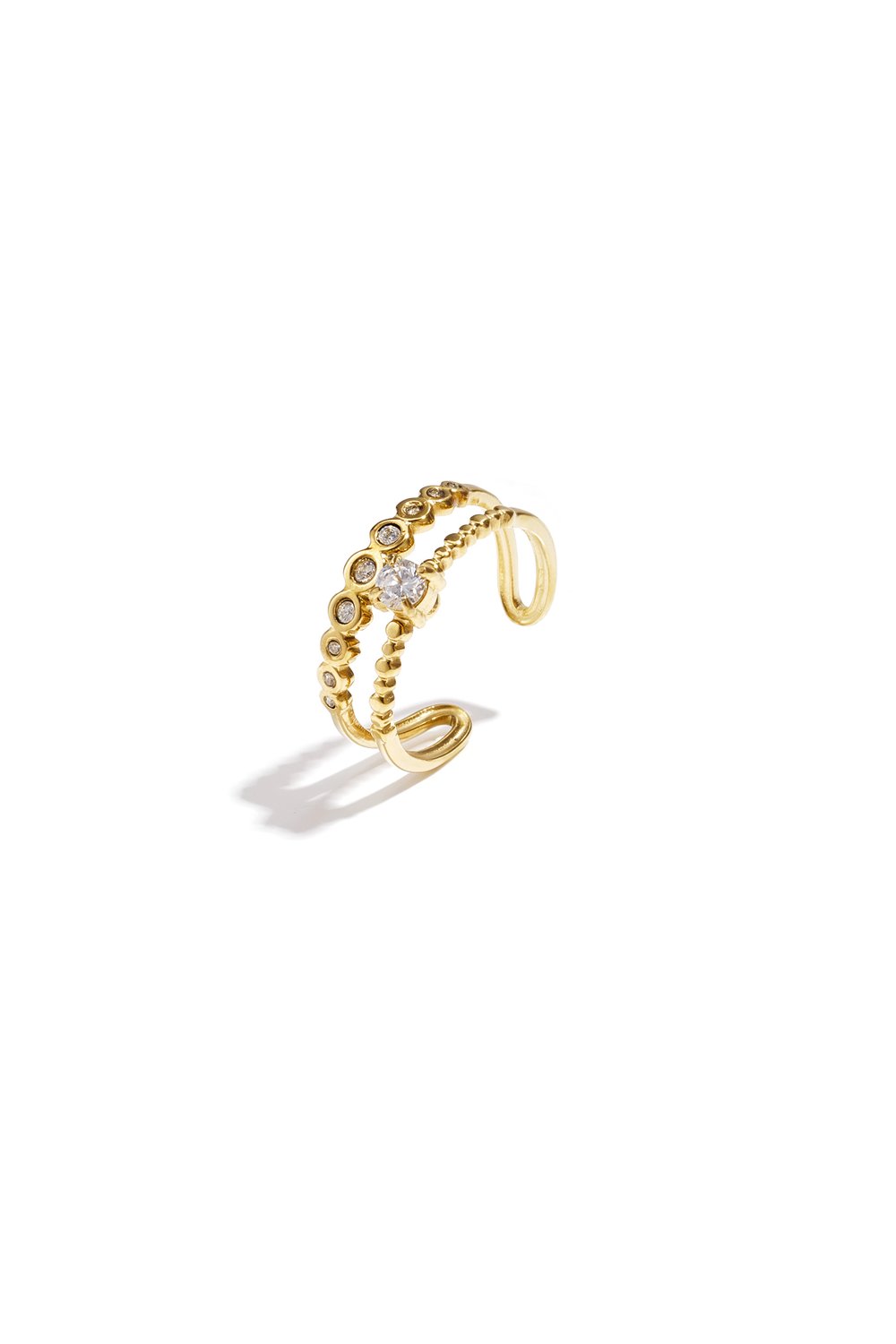 Dubbele ring met strass