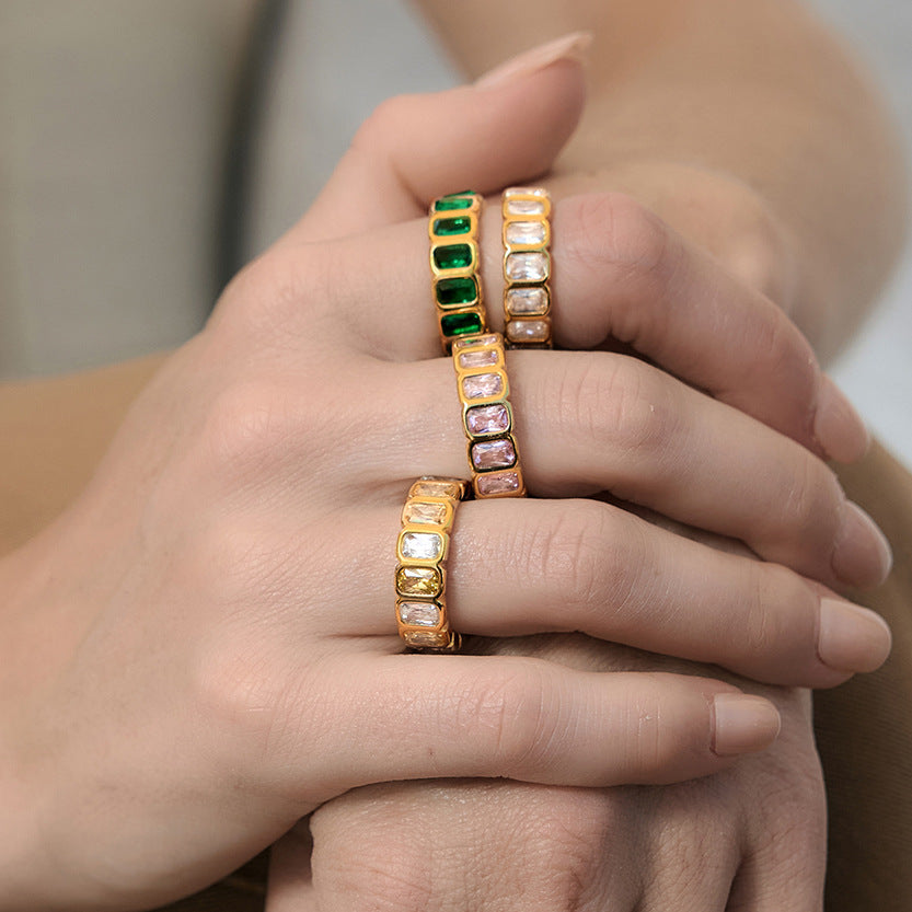 Ring met Zirkonia (2 kleuren)