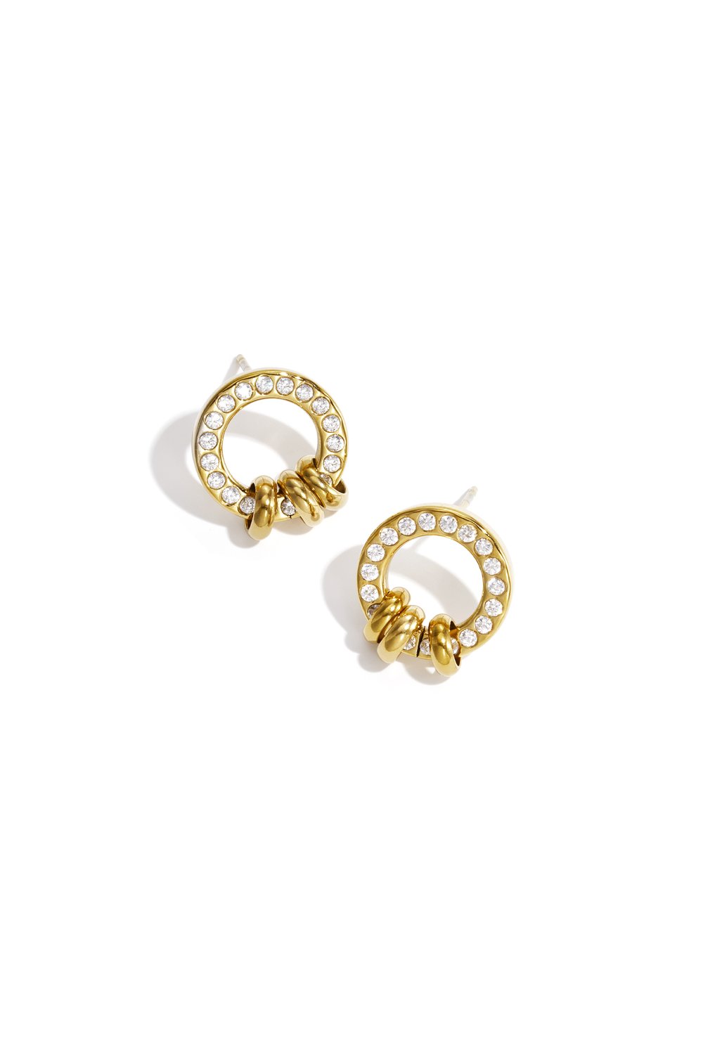 Studs met strass steentjes en ringetjes