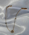 Armband met bloem en strass steentjes
