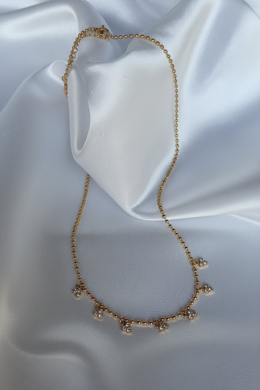 Elegante ketting met bedels in strass