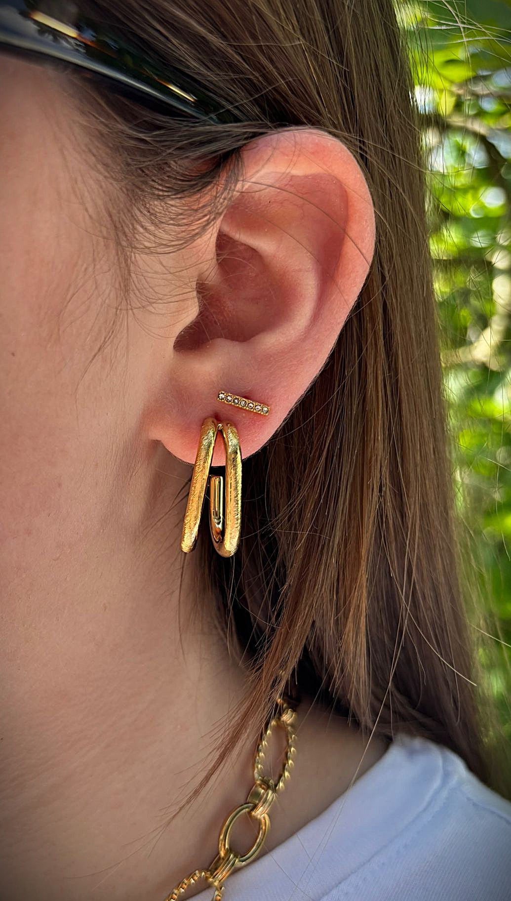 Oorringen met dubbel ovaal design