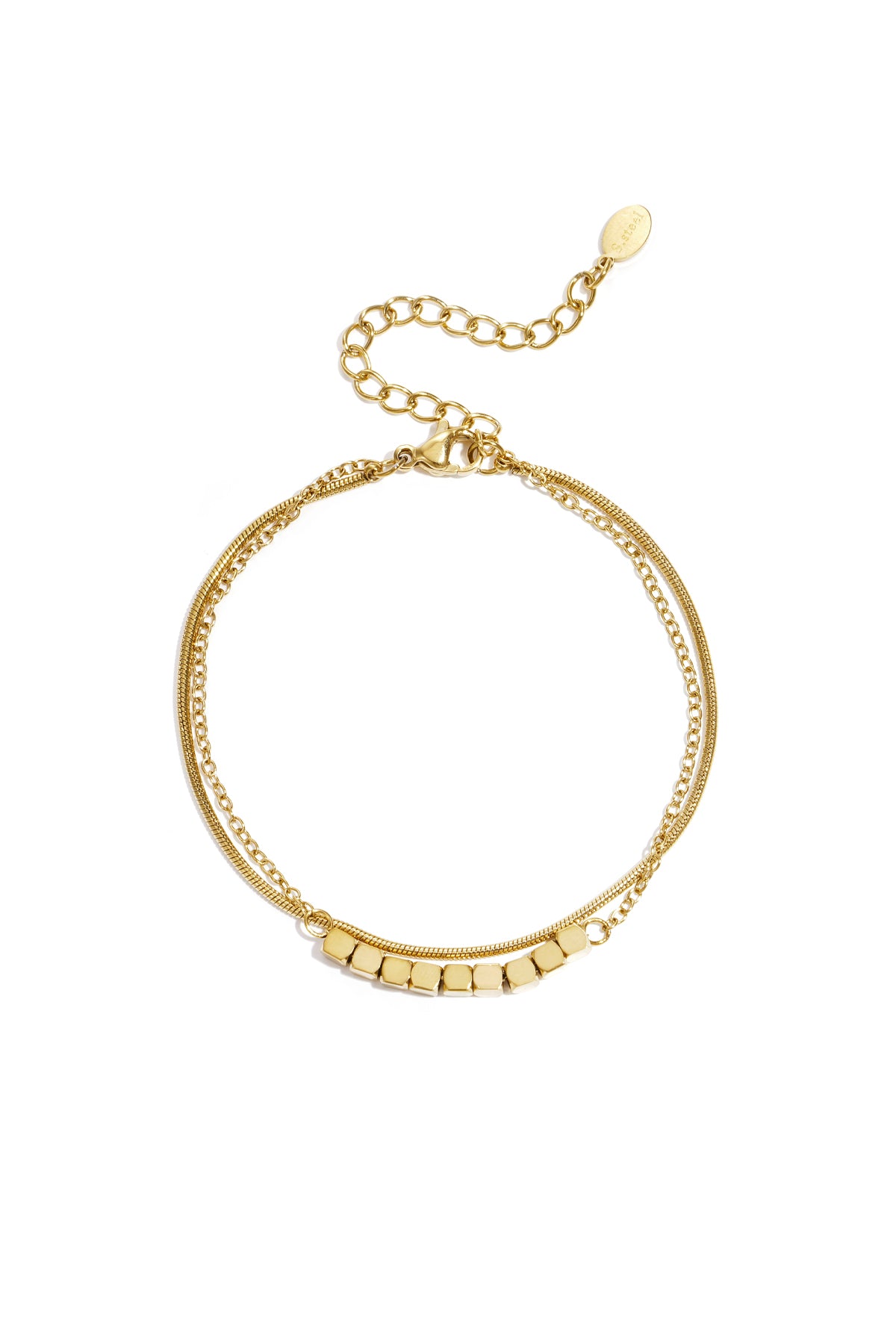 Duo armband met blokjes