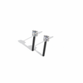 Zilveren studs strass staaf witte achtergrond