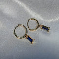 Oorringetjes Classic drop blauw (Folie à Trois)