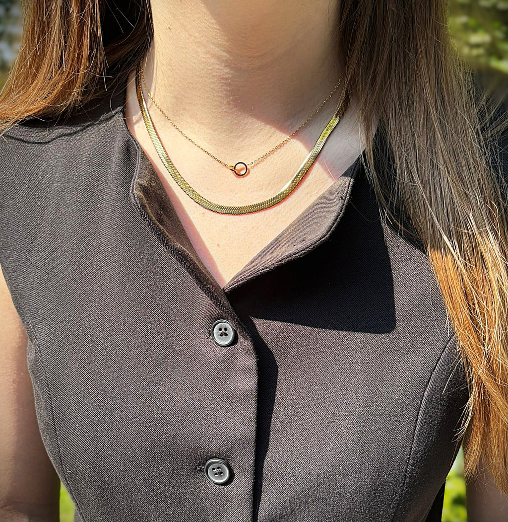 Minimalistische ketting met 'connected' ringetjes