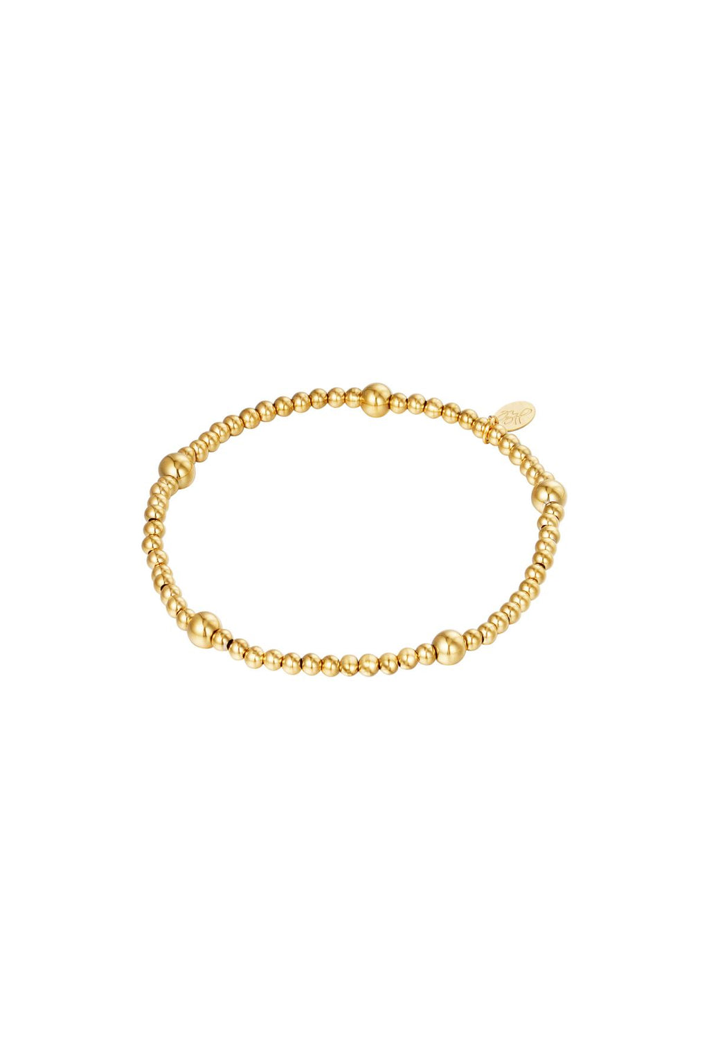 Stretch armband gouden kralen