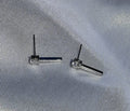 Zilveren studs strass/staaf